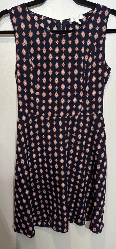 DELiA*s Y2K Tank Dress Navy/Pink Sleeveless 90s Retro Skater Size Small Back Zip - Image 1 of 4