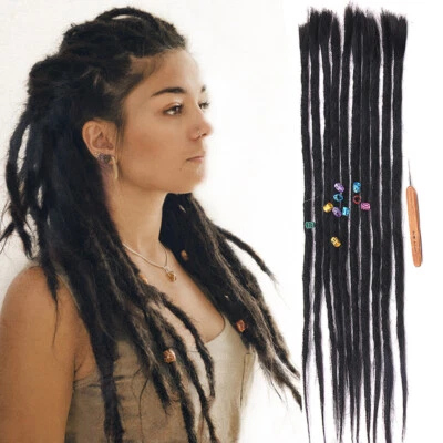 50x Extensiones de rastas de cabello humano rastas naturales ganchillo trenzado humano Foto 1 de 4