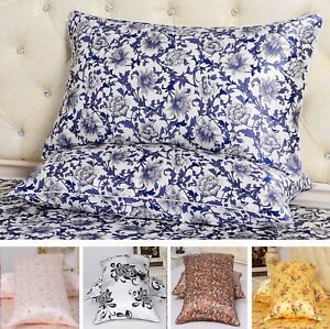 1pc 16MM 100% Silk Printed Pillow Cases Covers Pillowcases Zippered All Sizes