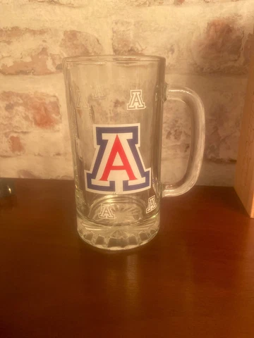 VINTAGE ARIZONA WILDCATS NCAA UNIVERSITY OF ARIZONA GLASS BEER STEIN LARGE MUG Cover