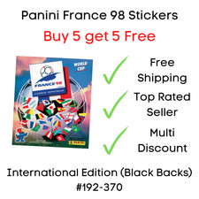 Panini France 98 World Cup Stickers - #192-370 International Edition Black Backs