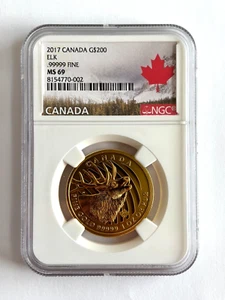 2017 Canada 1 oz Gold Elk Call of the Wild Series $200 NGC MS 69 - Picture 1 of 2