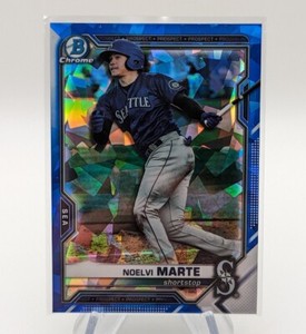 Noelvi Marte 2021 Bowman Chrome Sapphire Baseball Refractor #BCP-147 Reds