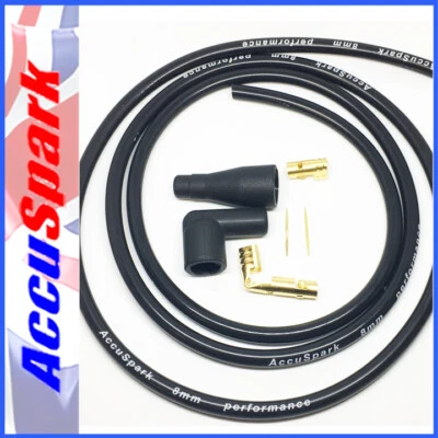 8MM Extra Long Ignition Coil Lead All CARS 50s 60s 70s -Double Silicone 1.5m - Image 1 of 4