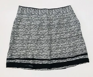 Ann Taylor LOFT Women’s Skirt White Black Zebra Striped Pleated Size 12 - Picture 1 of 12