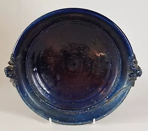 Good Deep Blue Raku Studio Bowl attributed as by Hugh West Pottery Truro England - Picture 1 of 12