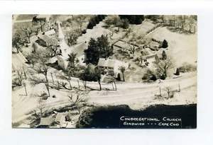 Sandwich MA RPPC foto postal vista aérea, principal y ruta 130, Ben Harrison - Imagen 1 de 2