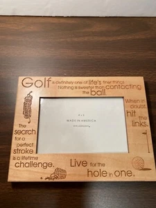 LaserCraft Natural Wood Golf Themed 4” x 6” Photo Frame, Excellent  - Picture 1 of 12