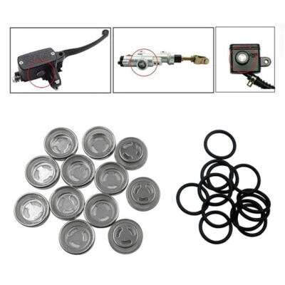 2pcs 18mm Brake Reservoir Sight Glass Lens Gasket Fit Motorcycle Master Cylinder - Image 1 of 4