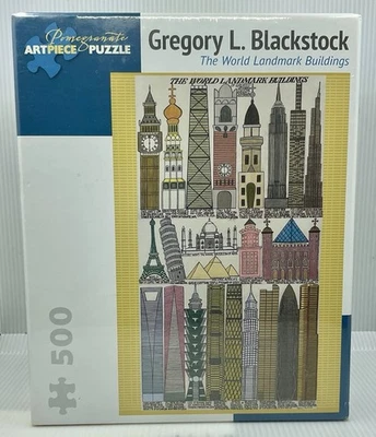 Gregory Blackstock World Landmark Buildings Puzzle НОВАЯ В КОРОБКЕ Гранат  - Изображение 1 из 4