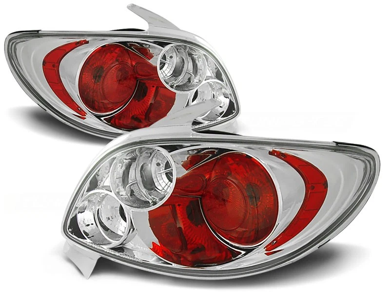rear lights for PEUGEOT 206 1998 1999 2000 2001- hatchback 3D 5D chrome - image 1 of 1