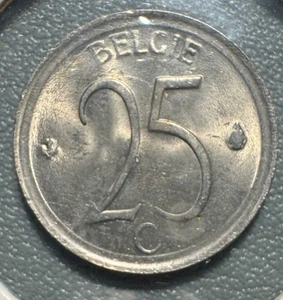 1964 Belgium 25 Centimes - Dutch Text - Excellent Condition - Picture 1 of 2
