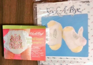 Sweetheart Bloomers cross stitch Charles Craft & Sock a Buye booties BABY diaper - Picture 1 of 2
