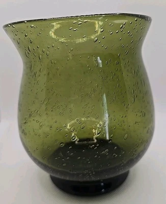TAG Ltd Vela/Votiva/Jarrón Pilar Vidrio Burbuja Pesada Verde Oliva~Romántico~Estilo Foto 1 de 4