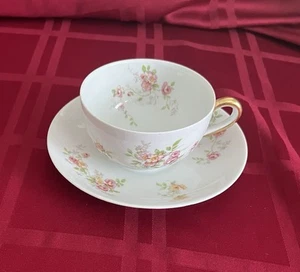 B & C (L. Bernardaud & Co.) Limoges, France, FLORAL TEACUP & SAUCER - Picture 1 of 22