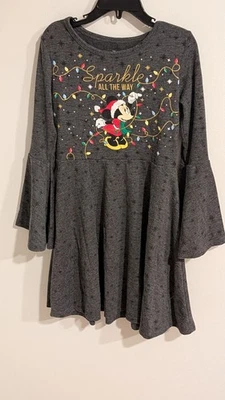 Minnie Mouse Christmas Dress, Sparkle All the Way, Gray, Girls size Small (6-6X) - Image 1 of 4