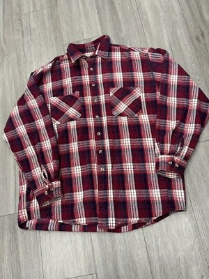 Camisa de franela Big Mac para hombre talla grande alta XLT roja a cuadros ropa de trabajo años 80 Foto 1 de 4