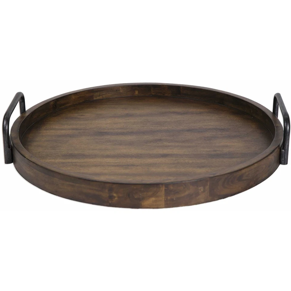 Uttermost 18749 Reine Wood Tray Round Matthew Williams