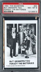 1964 LEAF MUNSTERS #53 BUT GRANDPA YOU FORGOT THE BATTERIES PSA 8 *DS15066 - Picture 1 of 2