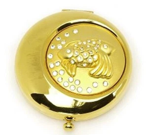Estee Lauder Solid Perfume Powder Compact 2000 "Golden Pisces" Both Boxes - Bild 1 von 1