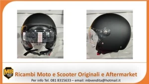 CASCO DEMI JET MOTO E SCOOTER OMOLOGATO NERO OPACO VISIERA A ELETICOTTERO - Imagen 1 de 4