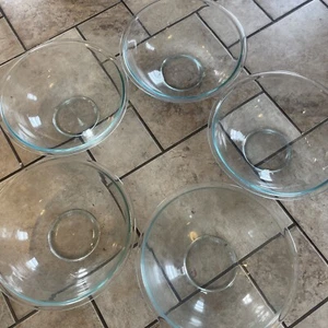5 Vintage Pyrex Clear Nesting Glass Mixing Bowl 4 Qt 326 Originals Rare - Picture 1 of 6
