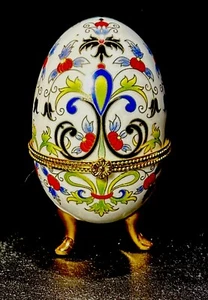 Caja de baratijas de huevos de porcelana diseño multicolor # 255 - Imagen 1 de 3
