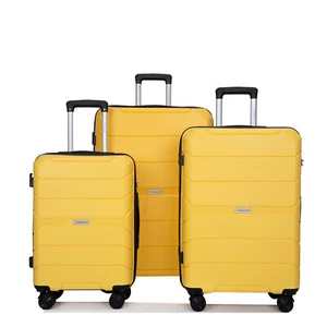 3 Pc Hardshell Luggage Set Spinner Suitcase TSA Lock 20/24/28 Lightweight Yellow - Picture 1 of 19