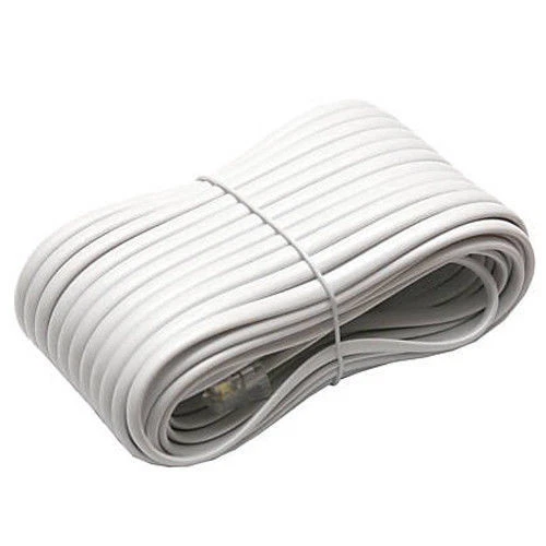 25ft Telephone Extension Cord Phone Cable W Jacks RJ-11 4 Wire Line Beige Color - Image 1 of 1