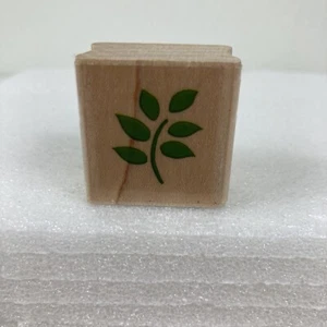 3221B Leaf Spring Rubber Stampede Stamp Delta 2002 1.25" Square Wood-Mounted - Picture 1 of 10