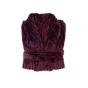 Bambury Channel Fleece Robe Plum - Picture 1 of 4