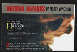 1998-7 July National Geographic Map EARTHQUAKE NATURAL HAZARDS N. AMERICA (382) - Picture 1 of 4