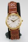 Fossil Watch Unisex Gold Stainless Steel WR Brown Leather Battery White Quartz