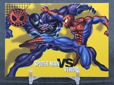 1996  FLEER MARVEL VISIONS SPIDERMAN VS VENOM 25 BATTLE CARD Embossed