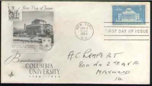 US. 1029. 3c. Columbia University, 200 Anniv.. Artcraft FDC. 1954 - Picture 1 of 1