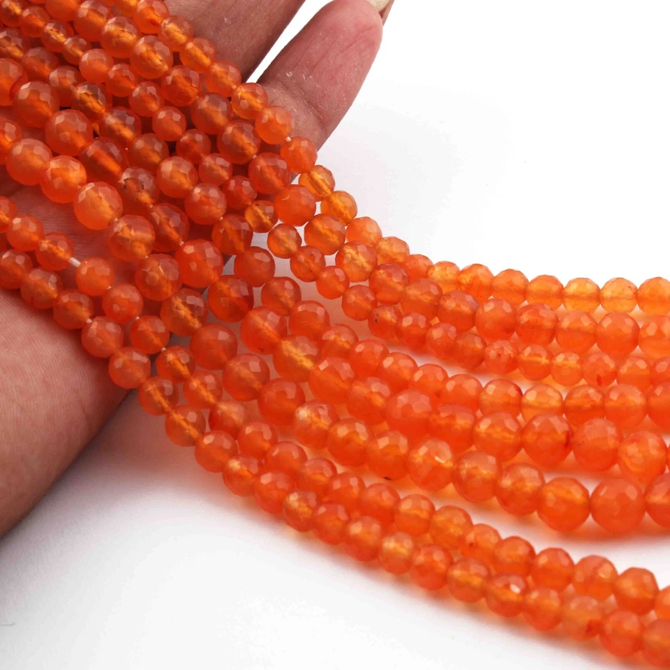 1 Strand Carnelian Roundelles Balls beads - Gemstone Balls beads - 5mm-6mm 10 In - Image 1 of 1