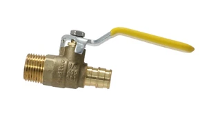 1 Pc XFITTING 1/2" Pex A x 1/2" Male NPT Ball Valve, Brass, F1960 - Picture 1 of 8
