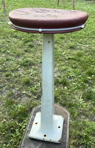 Antique Diner Soda Fountain Porcelain Cast Iron Base Counter Stool Malt Shop Bar Cover