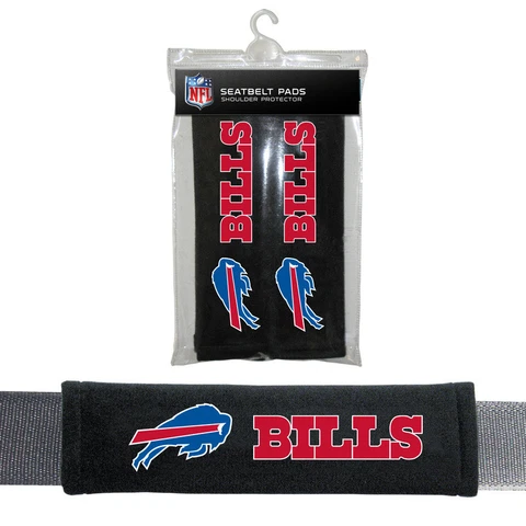 2PC NFL Buffalo Bills Car Truck Bag Seat Belt Pads / Shoulder Pads Covers Cover