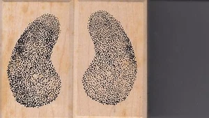 sandy blobs 2 pcs sutton enterprises Wood Mounted Rubber Stamp 4 x 3" - Picture 1 of 2
