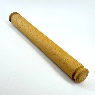 Vintage Solid Beech Wood Rolling Pin Turned Handles Kitchen Pastry Baking Tool - Image 1 of 4