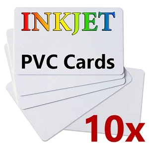 10 x PVC Double Sided Inkjet ID Cards for Canon & Epson Inkjet Printers - Picture 1 of 1