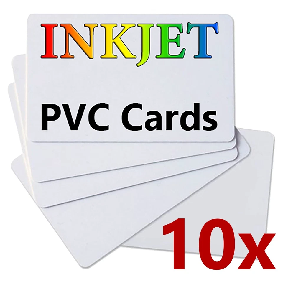 10 x PVC Double Sided Inkjet ID Cards for Canon & Epson Inkjet Printers - Image 1 of 1