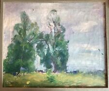 Old Vintage Impressionist Landscape Oil Painting Signed Mystery Listed Artist