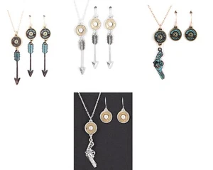 Juego de pendientes de collar bala Winchester para mujer niña joyería occidental flecha r pistola - Imagen 1 de 8