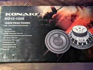 Open Box Konaki AUDIO KO12-1226 12" 1200 WATT MAX POWER DUAL 4 OHM CAR SUBWOOFER - Picture 1 of 7