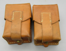 Reproduction German WWII  Style Tan/Brown Leather Ammo Pouches- Lot of 2