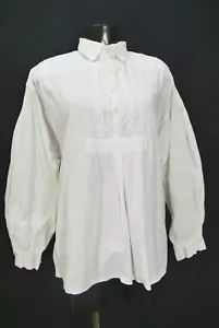 Trachtenhemd Schlupfhemd Handarbeit weiß leichte Baumwolle Stickerei Gr.XL 44 - Bild 1 von 3