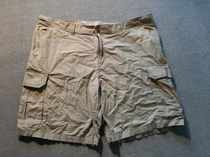 Faded Glory Chino Shorts Mens 44 waist Khaki Tan Flat Front Cotton  - Picture 1 of 4