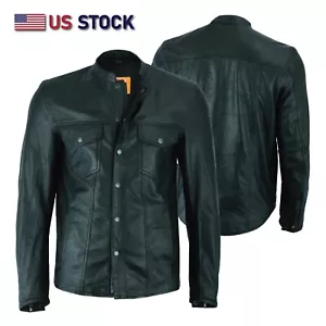 Highway Leather Long Sleeve Leather Shirt - Club Shirt - LIGHTWEIGHT -  HL10499 - Picture 1 of 7